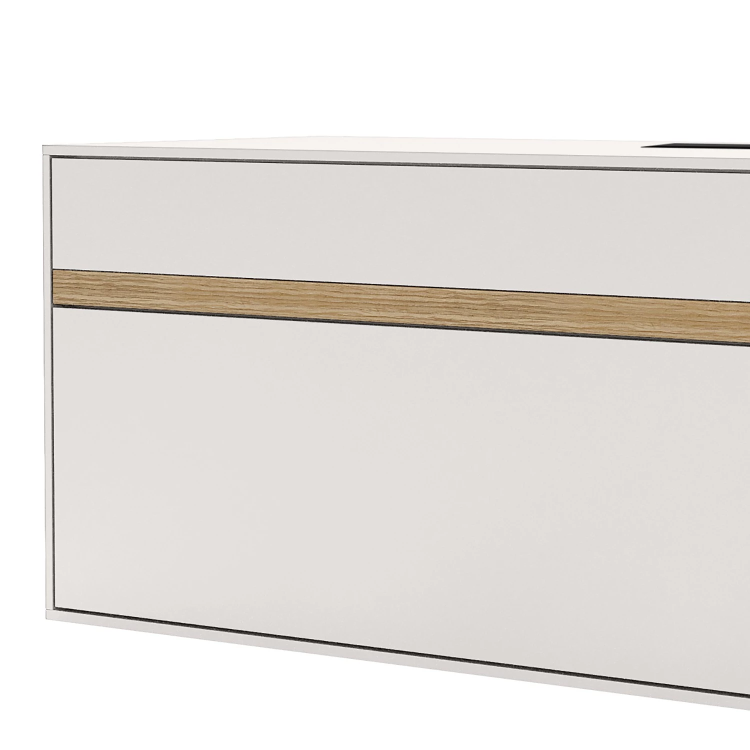 GWINNER Meuble TV Calea I - Plaqué bois - Blanc mat / Chêne - Tiroir à droite 5 GWINNER Meuble TV Calea I - Plaqué bois - Blanc mat / Chêne - Tiroir à droite – Image 3