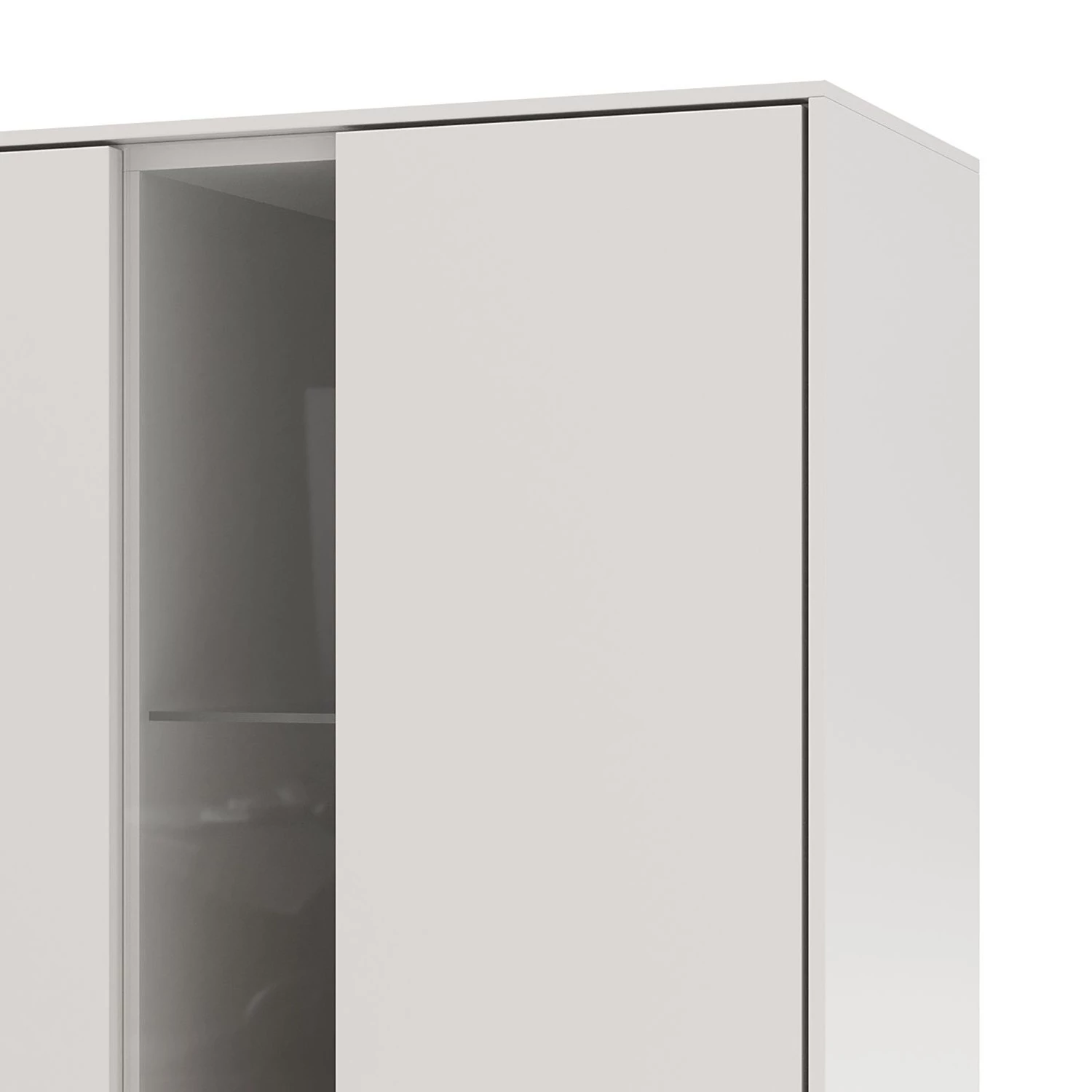 GWINNER Buffet haut Calea II - Blanc mat / Chêne - Avec éclairage 7 GWINNER Buffet haut Calea II - Blanc mat / Chêne - Avec éclairage – Image 5