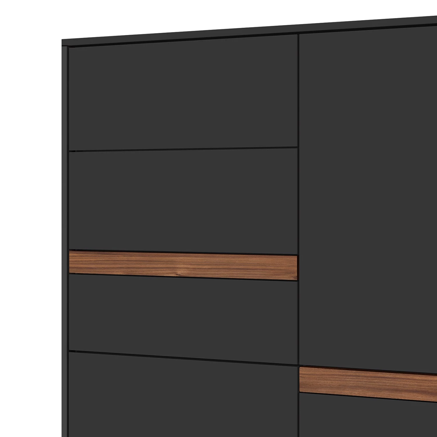 GWINNER Buffet haut Calea I - Plaqué bois - Anthracite mat / Noyer 5 GWINNER Buffet haut Calea I - Plaqué bois - Anthracite mat / Noyer – Image 3