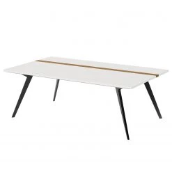 GWINNER Table basse Calea III - Plaqué bois - Blanc mat
