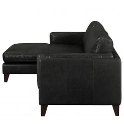 Ars Natura Canapé d’angle Clonee - Cuir véritable - Noir - Méridienne courte à gauche (vue de face) -Meubles de salon Soldes 1000287277 210902 06255200177 DETAILS P000000001000287277