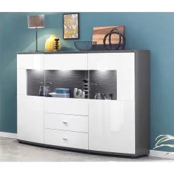 Loftscape Buffet Intento I - Blanc brillant / anthracite -Meubles de salon Soldes 1000288186 210827 12095600049 MOOD DETAILS P000000001000288186 mood