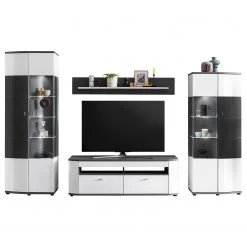 Loftscape Ensemble meubles TV Intento I (4 élém.) - Blanc brillant / Anthracite -Meubles de salon Soldes 1000288189 210827 12095800075 DETAILS P000000001000288189