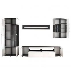 Loftscape Ensemble meubles TV Intento II (4 él.) - Blanc brillant / Anthracite -Meubles de salon Soldes 1000288190 210827 12095900095 DETAILS P000000001000288190