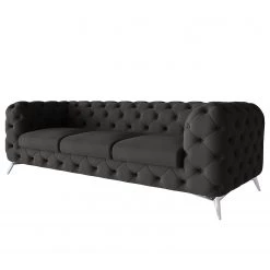 Jack & Alice Canapé Laviva I (3 places) - Microfibre Enza: Anthracite
