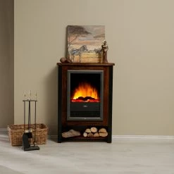 Red Living Cheminée électrique Kalkutta - Manguier massif / Métal - Marron foncé -Meubles de salon Soldes 1000289255 210908 06202200025 MOOD DETAILS P000000001000289255 mood