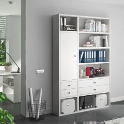 Fredriks Étagère de bureau Emporio IV - Blanc brillant 8 Fredriks Étagère de bureau Emporio IV - Blanc brillant -Meubles de salon Soldes 1000289363 211012 15420800056 MOOD DETAILS P000000001000289363 mood