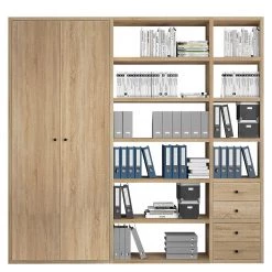 Fredriks Étagère de bureau Emporio III - Imitation chêne de Sonoma