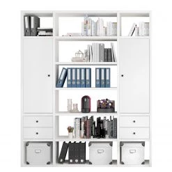 Fredriks Étagère de bureau Emporio VI - Blanc brillant