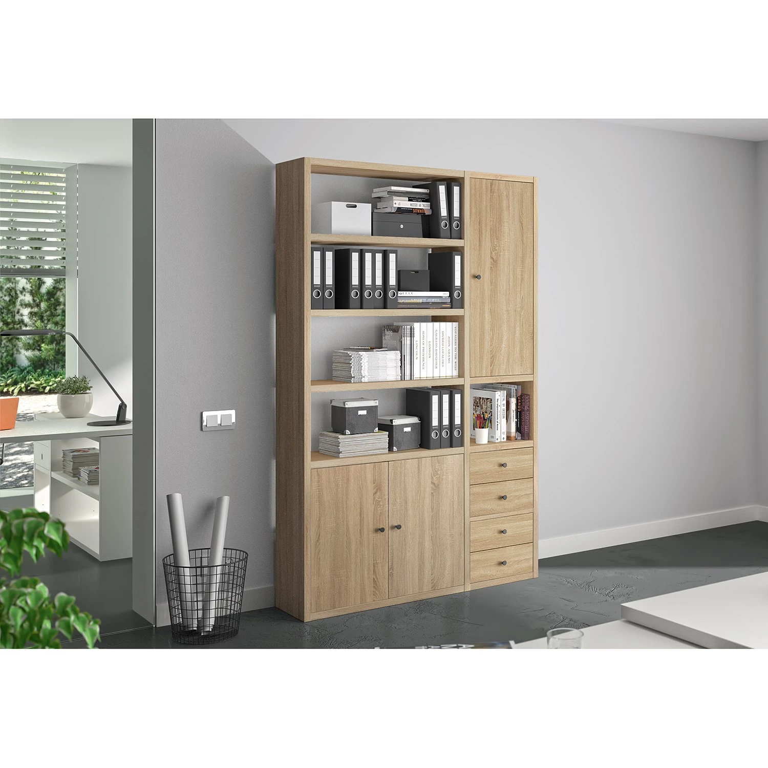 Fredriks Armoire de bureau Emporio IX - Imitation chêne de Sonoma 4 Fredriks Armoire de bureau Emporio IX - Imitation chêne de Sonoma – Image 2