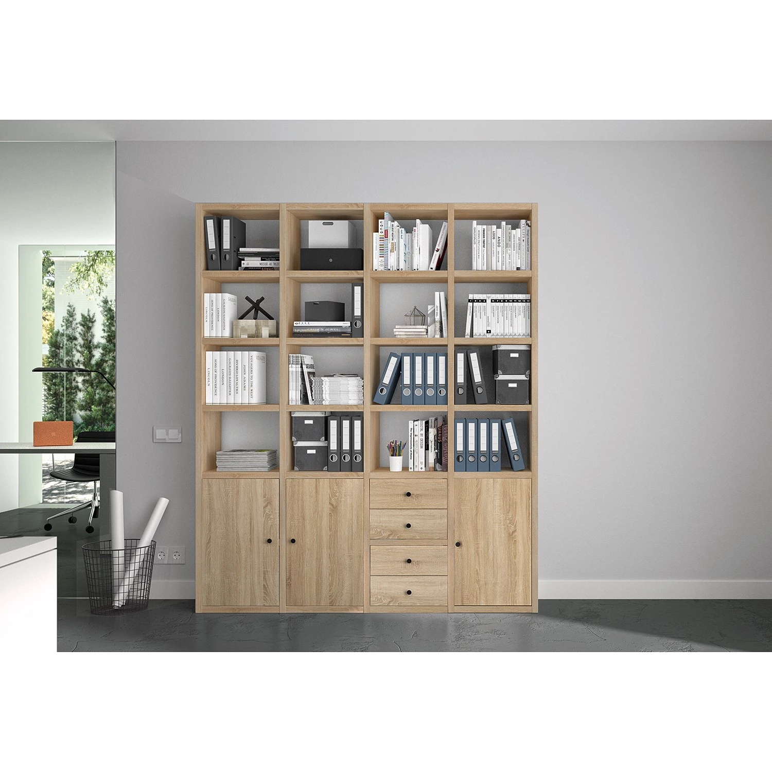 Fredriks Étagère de bureau Emporio VIII - Imitation chêne de Sonoma 5 Fredriks Étagère de bureau Emporio VIII - Imitation chêne de Sonoma – Image 3