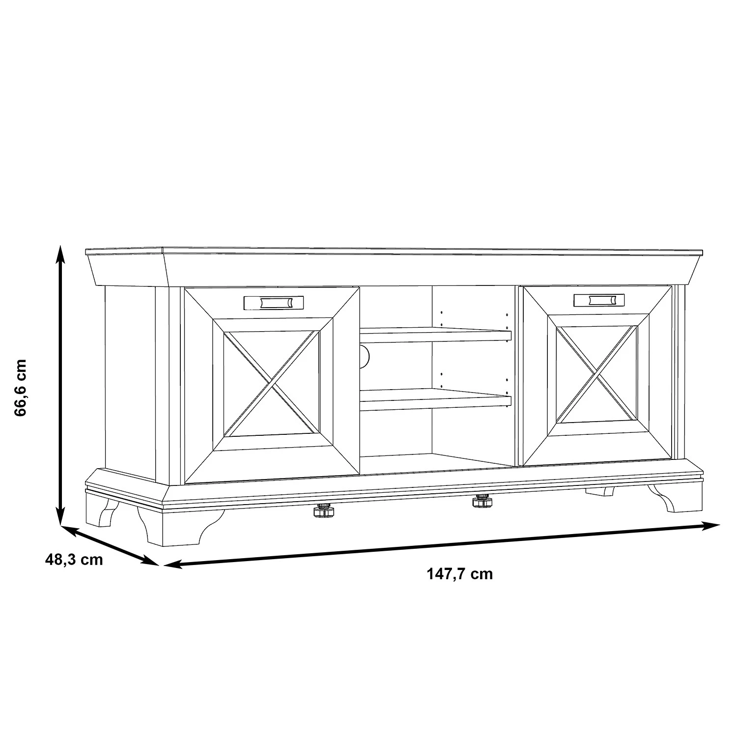 Ridgevalley Meuble TV Kimbark II - Imitation pin blanc 9 Ridgevalley Meuble TV Kimbark II - Imitation pin blanc – Image 7