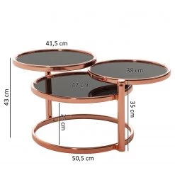Loftscape Table basse Saiki - Verre / Métal - Noir / Cuivre -Meubles de salon Soldes 1000296365 210929 063329000582 SKETCH DETAILS P000000001000296365 sketch