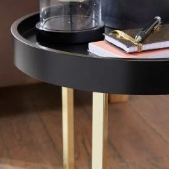 Red Living Tables gigognes Emmerson - Tulipier massif / Métal - Noir / Doré 10 Red Living Tables gigognes Emmerson - Tulipier massif / Métal - Noir / Doré -Meubles de salon Soldes 1000296368 210929 06333000131 DETAILS P000000001000296368