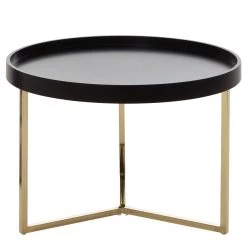 Red Living Table basse Emmerson - Tulipier massif / Métal - Noir / Doré