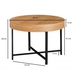 Red Living Table basse Soliera - Partiellement en chêne massif / Métal - Chêne / Noir -Meubles de salon Soldes 1000296371 210929 06333000622 SKETCH DETAILS P000000001000296371 sketch