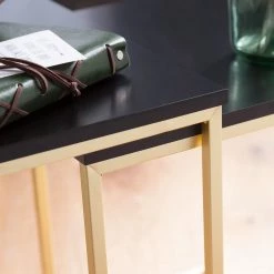 Red Living Tables gigognes Calhan (lot de 2) - noir mat / Doré 14 Red Living Tables gigognes Calhan (lot de 2) - noir mat / Doré -Meubles de salon Soldes 1000296373 210929 06333000166 DETAILS P000000001000296373