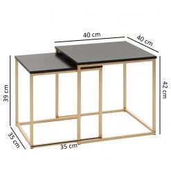 Red Living Tables gigognes Calhan (lot de 2) - noir mat / Doré 15 Red Living Tables gigognes Calhan (lot de 2) - noir mat / Doré -Meubles de salon Soldes 1000296373 210929 06333000637 SKETCH DETAILS P000000001000296373 sketch