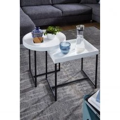 Loftscape Tables gigognes Sola (lot de 2) - Blanc / Noir -Meubles de salon Soldes 1000296383 210929 06333100212 MOOD DETAILS P000000001000296383 mood