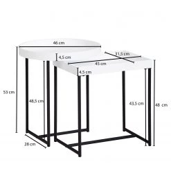 Loftscape Tables gigognes Sola (lot de 2) - Blanc / Noir -Meubles de salon Soldes 1000296383 210929 06333100692 SKETCH DETAILS P000000001000296383 sketch