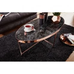 Red Living Table basse Lacaune - Verre / Métal - Imitation marbre noir -Meubles de salon Soldes 1000296388 210929 06333100244 MOOD DETAILS P000000001000296388 mood
