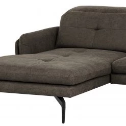 Loftscape Canapé d’angle Bosley - Aspect cuir vieilli - Microfibre Priya: Anthracite - Méridienne courte à gauche (vue de face) - Sans repose-pieds -Meubles de salon Soldes 1000296712 211018 10235000635 DETAILS P000000001000296712