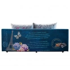 Mooved Canapé convertible Gabun - Tissage à plat - Bleu / Blanc - Suspension à ressorts ondulés -Meubles de salon Soldes 1000296937 211018 10252102309 DETAILS P000000001000296937