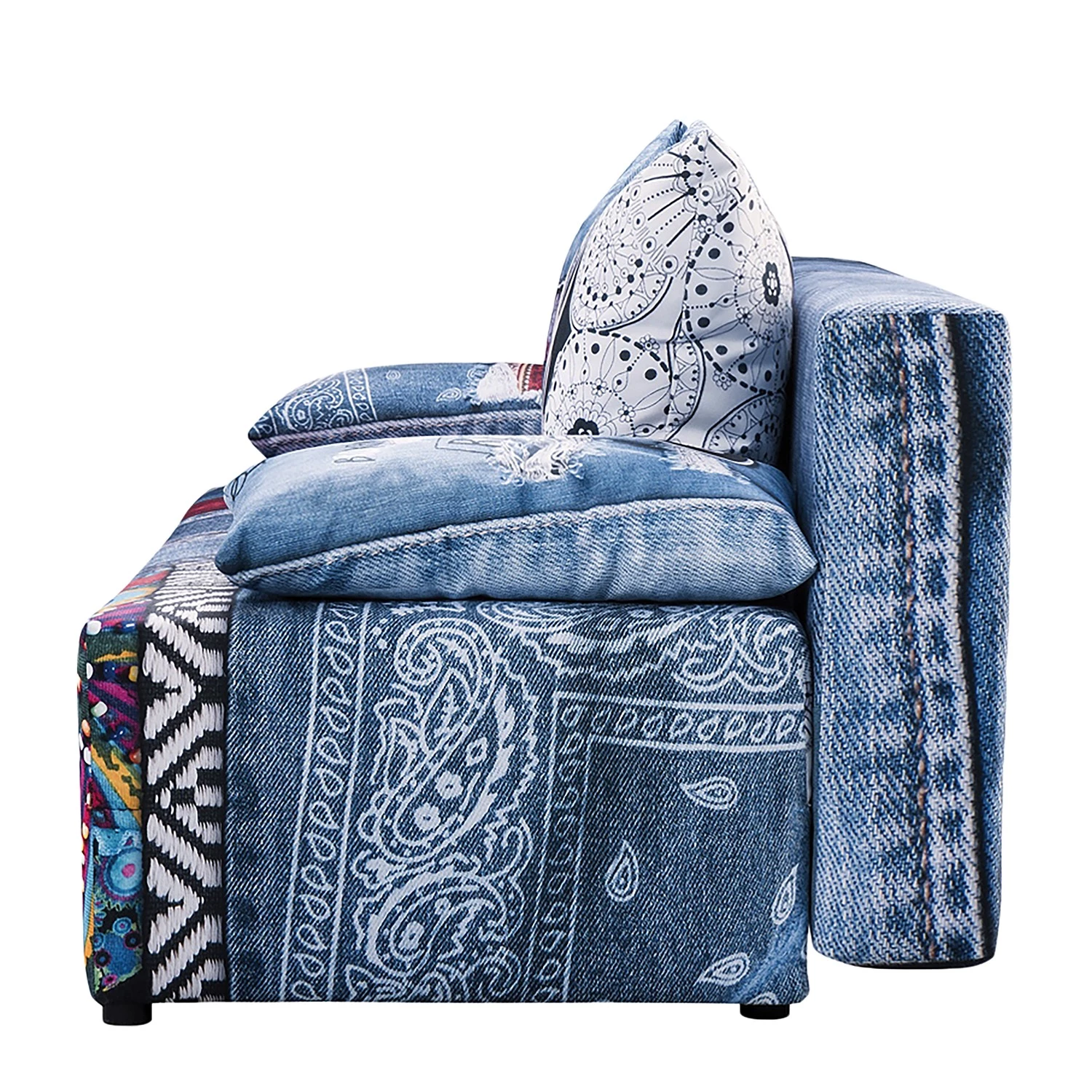 Mooved Canapé convertible Gabun - Tissage à plat - Bleu / Rouge - Suspension à ressorts ondulés 7 Mooved Canapé convertible Gabun - Tissage à plat - Bleu / Rouge - Suspension à ressorts ondulés – Image 5