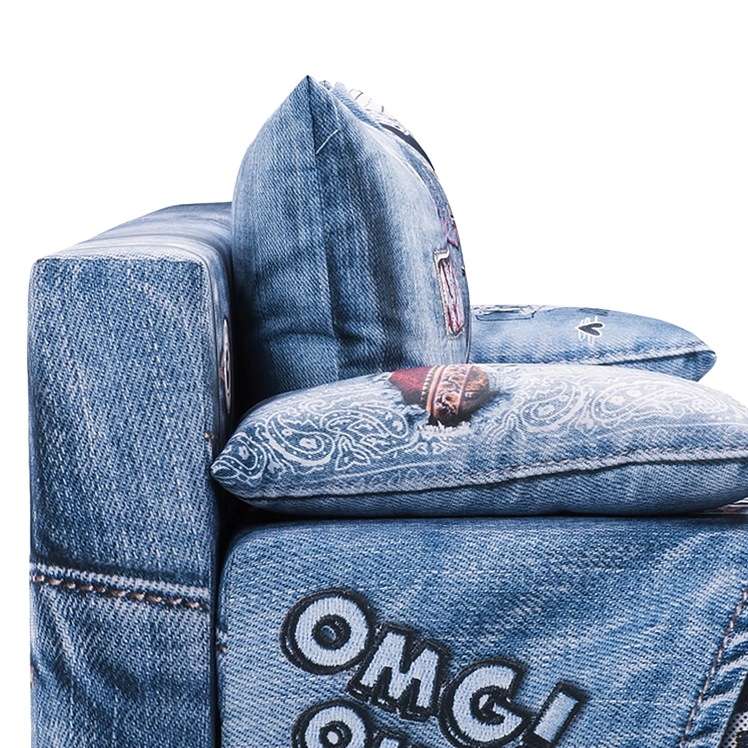 Mooved Canapé convertible Gabun - Tissage à plat - Bleu / Rouge - Suspension à ressorts ondulés 11 Mooved Canapé convertible Gabun - Tissage à plat - Bleu / Rouge - Suspension à ressorts ondulés – Image 9