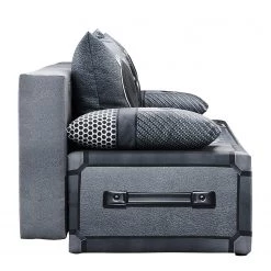 Mooved Canapé convertible Gabun - Tissage à plat - Bleu / Argenté - Suspension à ressorts ondulés -Meubles de salon Soldes 1000296971 211018 10254002621 DETAILS P000000001000296971