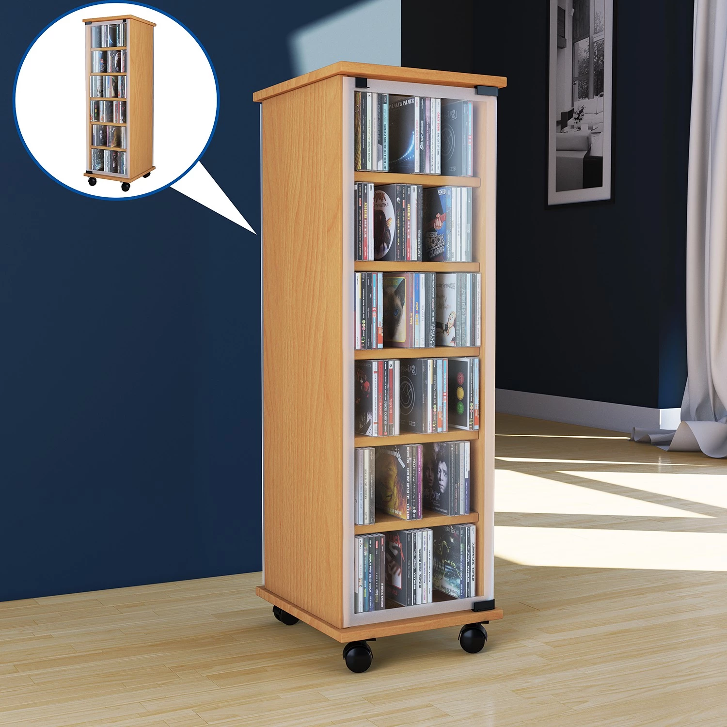 VCM Étagère Valenza - Imitation hêtre 4 VCM Étagère Valenza - Imitation hêtre – Image 2