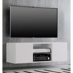 VCM Meuble TV Jusa - Blanc - Largeur : 115 cm -Meubles de salon Soldes 1000298103 211014 122141000118 MOOD DETAILS P000000001000298103 mood