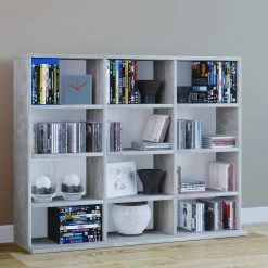 VCM Étagère Megosa - Imitation béton - Hauteur : 83 cm -Meubles de salon Soldes 1000298125 211014 12214300163 MOOD DETAILS P000000001000298125 mood