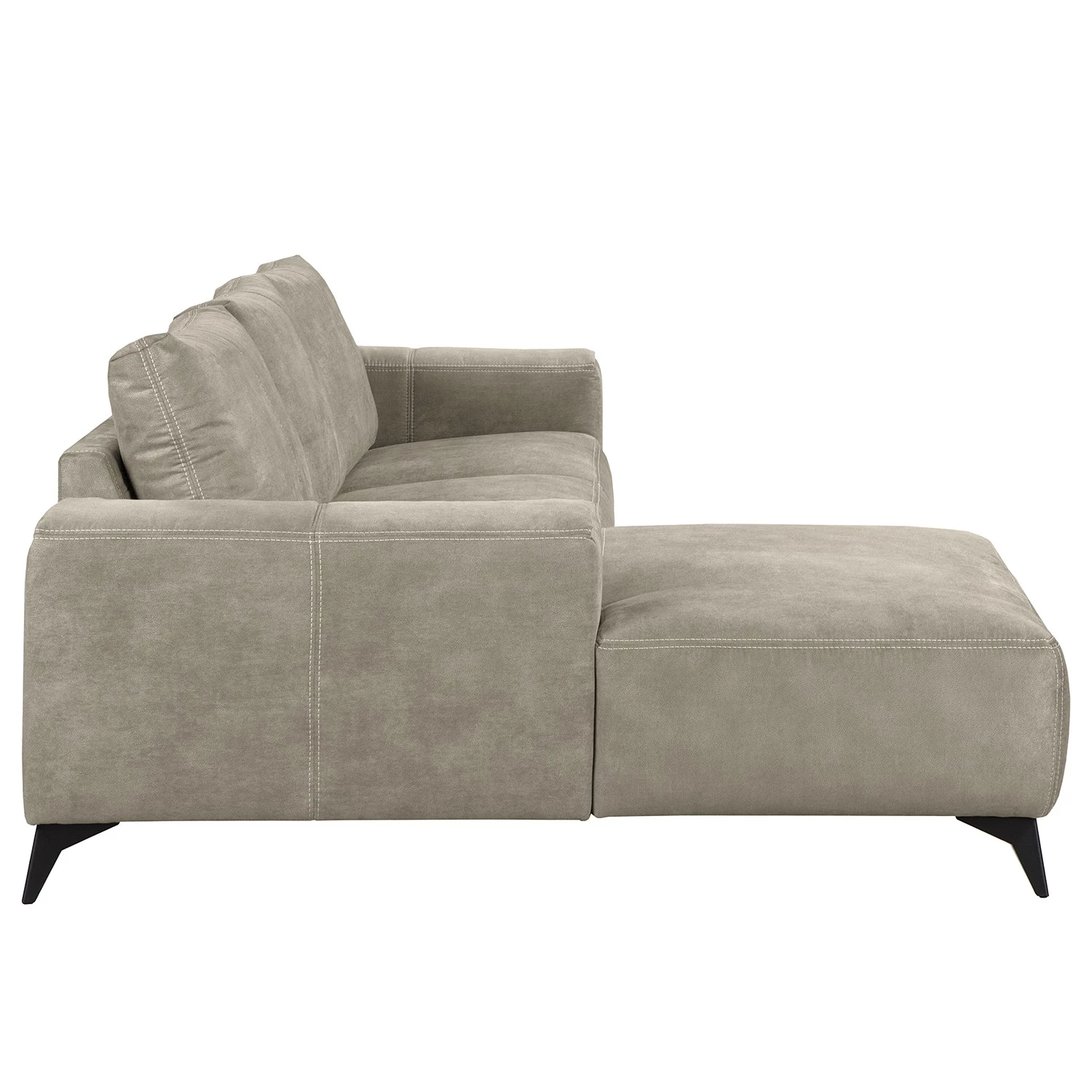 Loftscape Canapé d’angle Gatsby - Aspect cuir vieilli - Microfibre Zaira: Gris argenté - Méridienne courte à gauche (vue de face) 4 Loftscape Canapé d’angle Gatsby - Aspect cuir vieilli - Microfibre Zaira: Gris argenté - Méridienne courte à gauche (vue de face) – Image 2