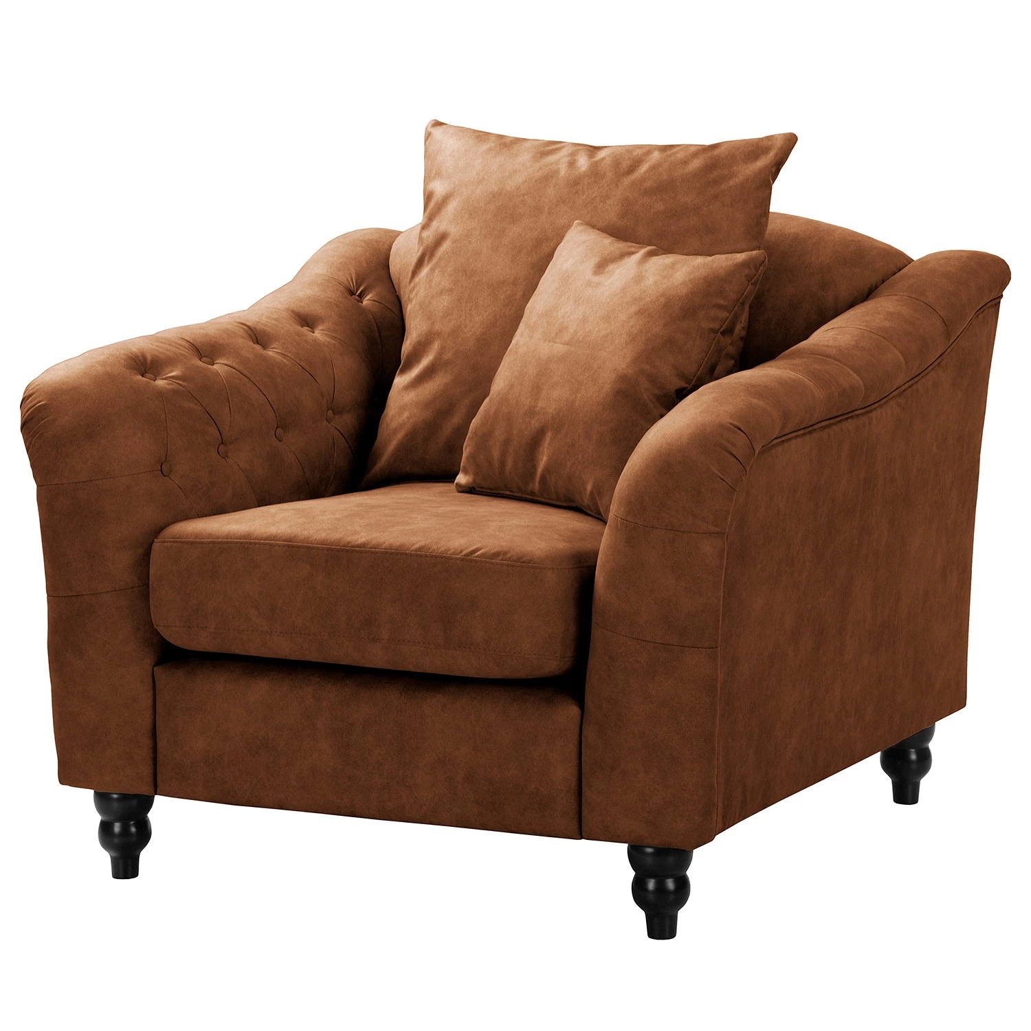 Red Living Fauteuil Lovis - Microfibre Rica: Cognac 3 Red Living Fauteuil Lovis - Microfibre Rica: Cognac