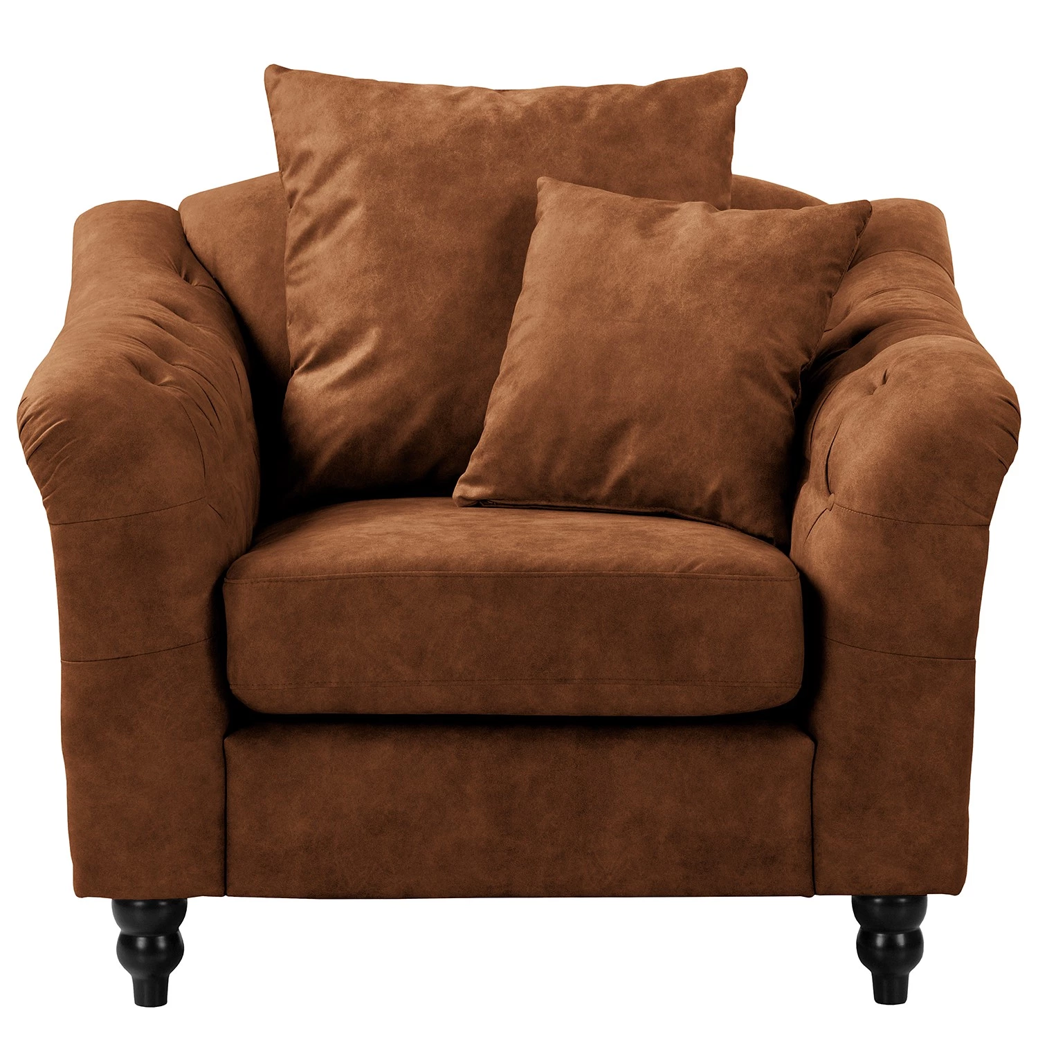 Red Living Fauteuil Lovis - Microfibre Rica: Cognac 4 Red Living Fauteuil Lovis - Microfibre Rica: Cognac – Image 2