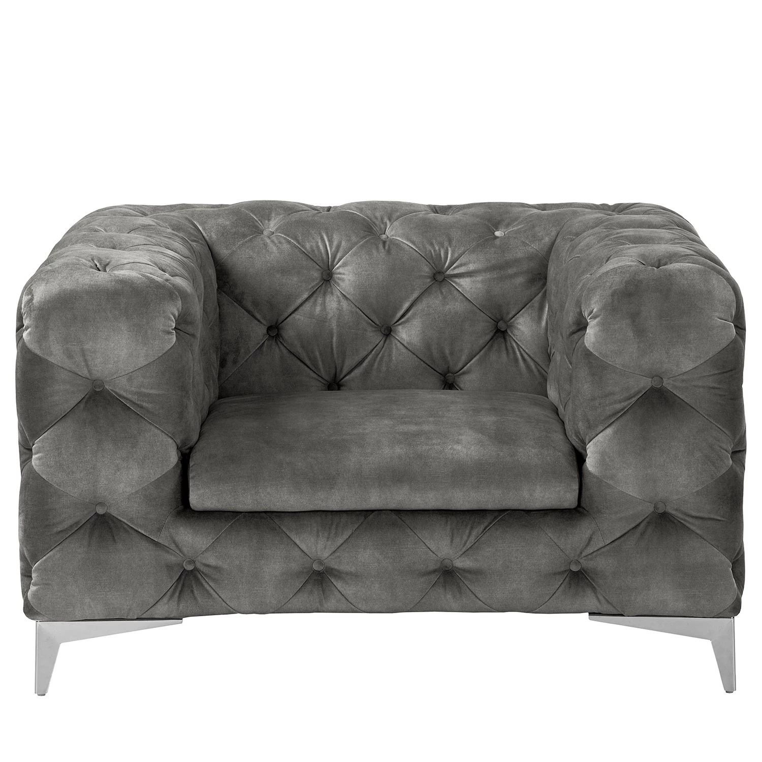 Red Living Fauteuil Merlin - Velours Tomi: Gris 4 Red Living Fauteuil Merlin - Velours Tomi: Gris – Image 2