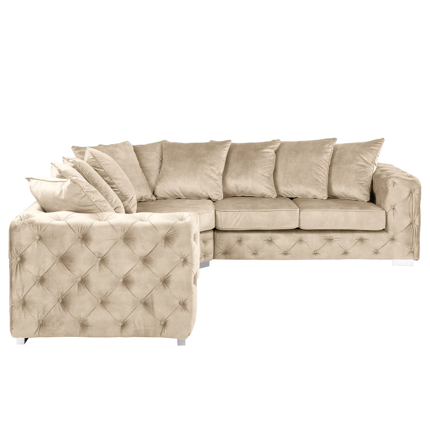 Red Living Canapé d’angle Grotta - Velours Tomi: Créme - Isocèles - Sans fonction couchage 4 Red Living Canapé d’angle Grotta - Velours Tomi: Créme - Isocèles - Sans fonction couchage – Image 2