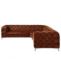 Red Living Canapé d’angle Merlin I - Velours Tomi: Marron - Isocèles -Meubles de salon Soldes 1000299155 211214 18051402805 DETAILS P000000001000299155