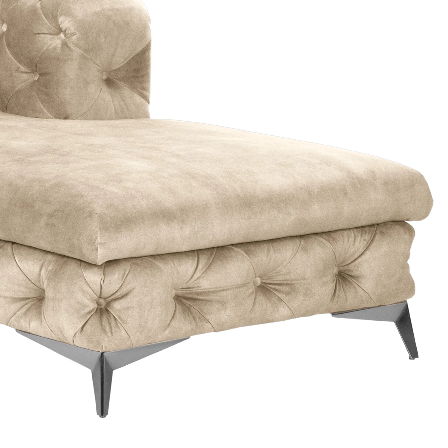 Canapé d’angle Merlin II - Velours Tomi: Créme - Méridienne courte à droite (vue de face) 11 Canapé d’angle Merlin II - Velours Tomi: Créme - Méridienne courte à droite (vue de face) – Image 9