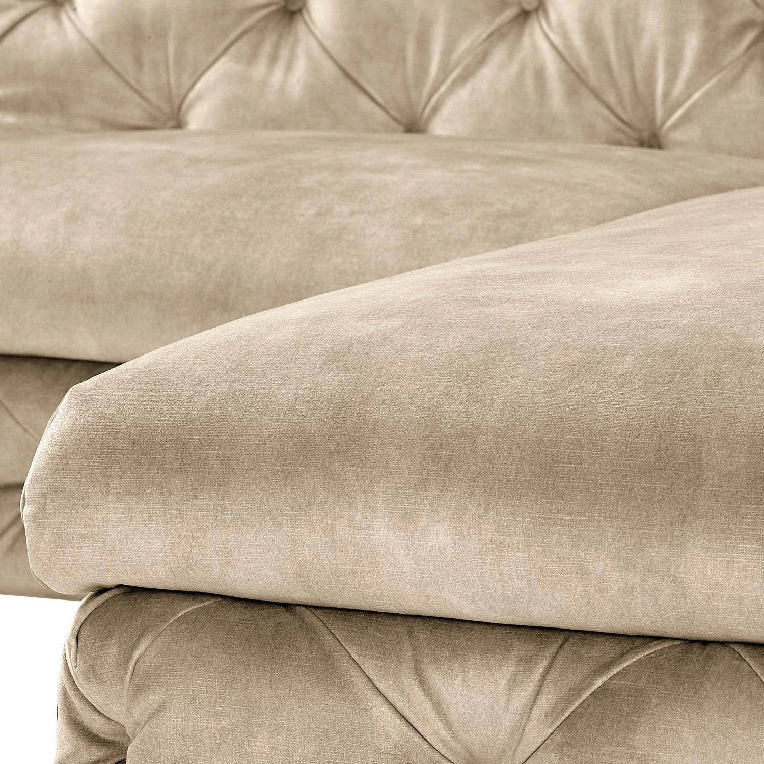 Canapé d’angle Merlin II - Velours Tomi: Créme - Méridienne courte à droite (vue de face) 18 Canapé d’angle Merlin II - Velours Tomi: Créme - Méridienne courte à droite (vue de face) – Image 16