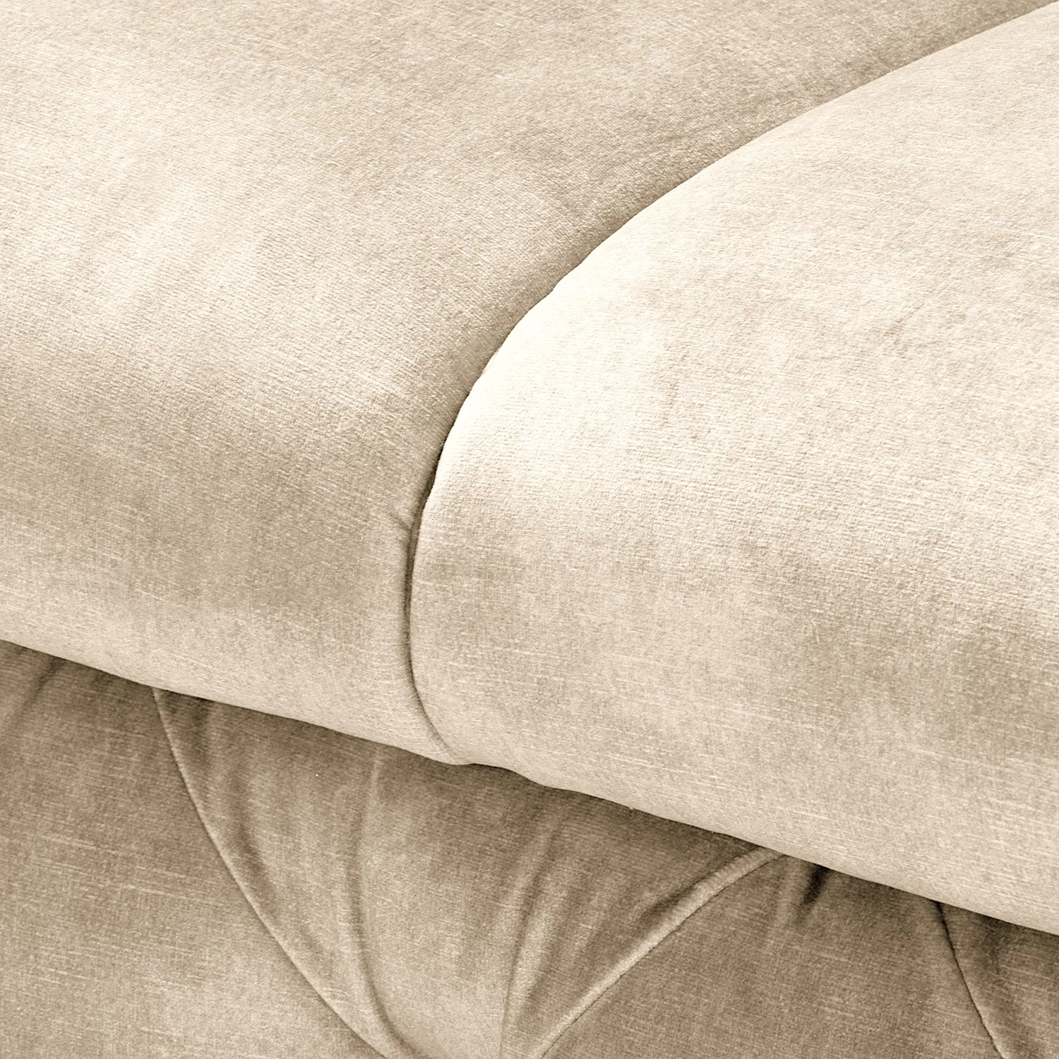 Canapé d’angle Merlin II - Velours Tomi: Créme - Méridienne courte à droite (vue de face) 20 Canapé d’angle Merlin II - Velours Tomi: Créme - Méridienne courte à droite (vue de face) – Image 18