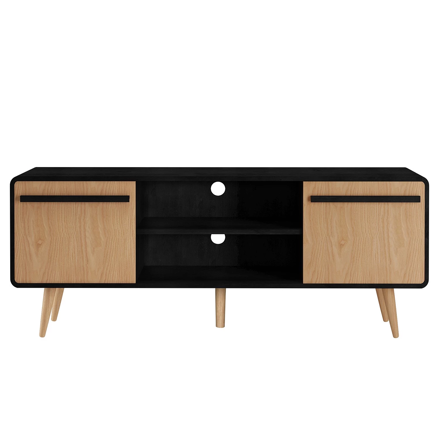 Norrwood Meuble TV Amanda - Imitation chêne / Noir 6 Norrwood Meuble TV Amanda - Imitation chêne / Noir – Image 4