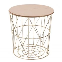 FLHF Bout de canapé Armina I - Imitation acacia / Doré