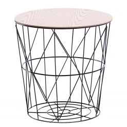 FLHF Bout de canapé Mia - Imitation acacia / Noir