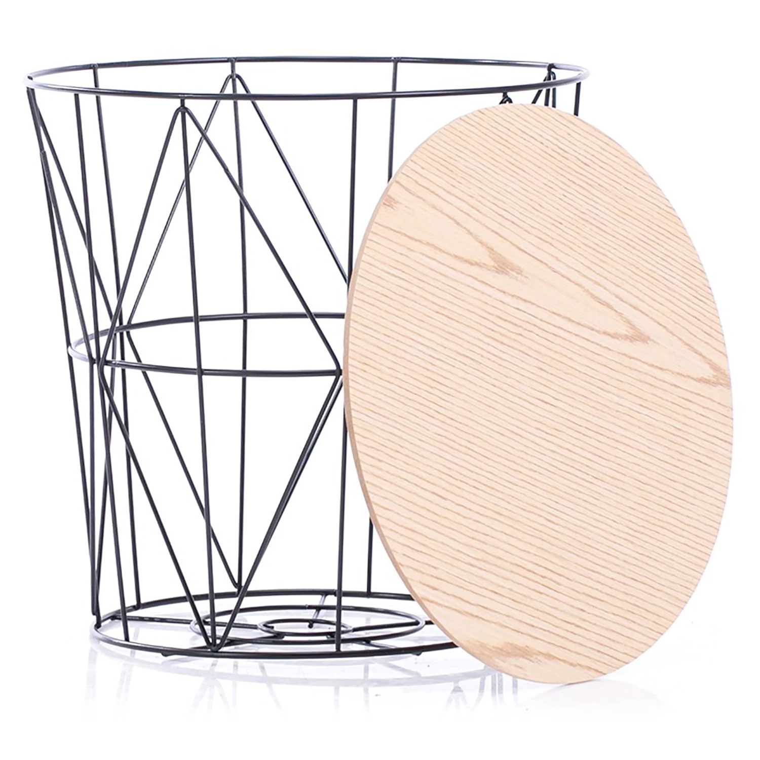 FLHF Bout de canapé Mia - Imitation acacia / Noir 4 FLHF Bout de canapé Mia - Imitation acacia / Noir – Image 2