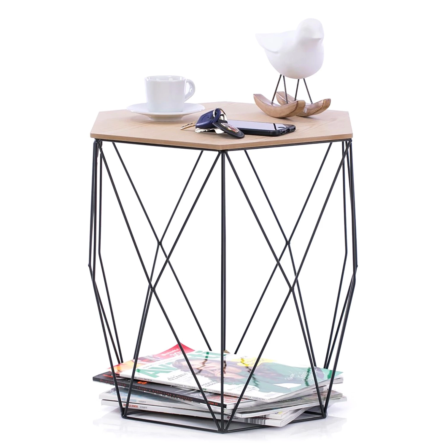 FLHF Bouts de canapé Steria (3 éléments) - Imitation acacia / Noir 5 FLHF Bouts de canapé Steria (3 éléments) - Imitation acacia / Noir – Image 3