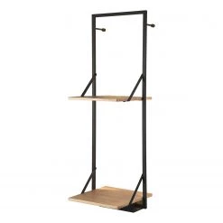 Red Living Étagère murale Legno II - Eucalyptus massif / Métal - Eucalyptus / Noir
