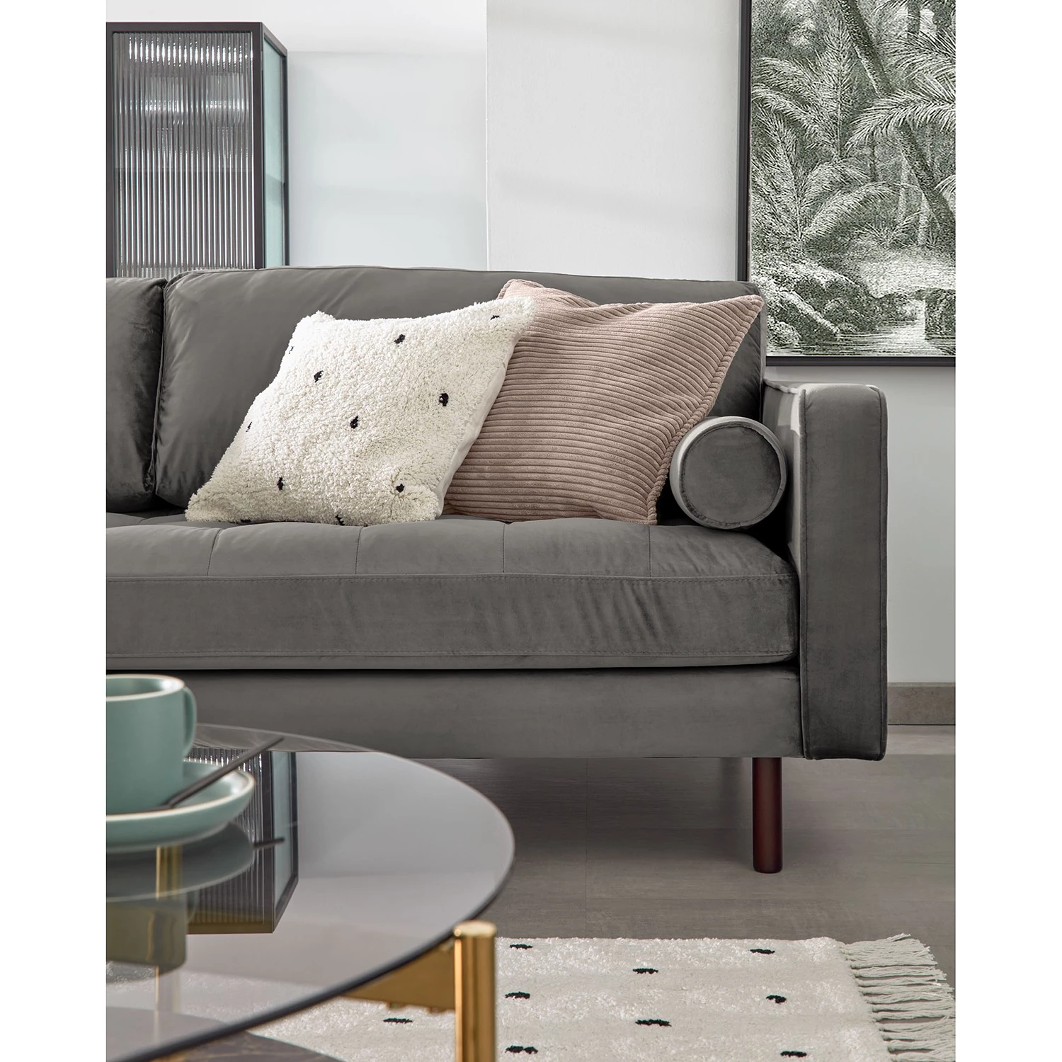 Loftscape Canapé Lazac (2 places) - Velours Juin: Gris 4 Loftscape Canapé Lazac (2 places) - Velours Juin: Gris – Image 2