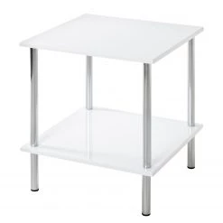 Loftscape Bout de canapé Bora Bora - Métal - Blanc brillant / Chrome